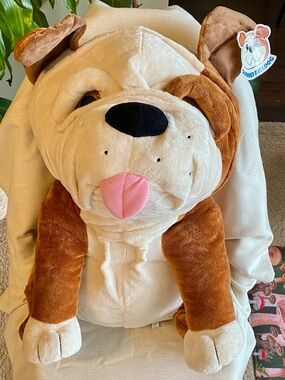 Plush Bulldog Toy - Brown & Cream